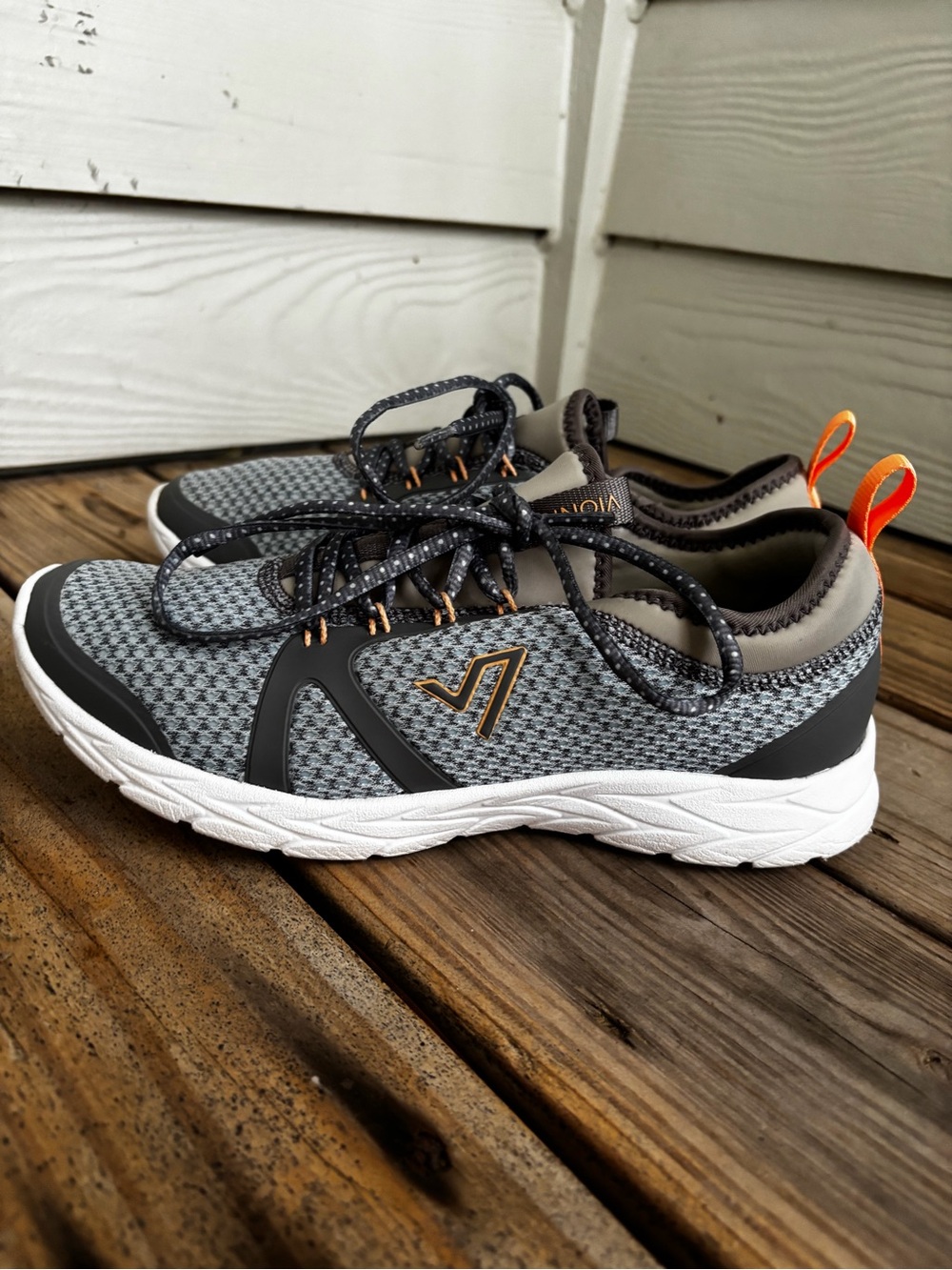 Vionic Alma Sneakers Womens Wide Gray Blue Comfort Walking Shoes READ